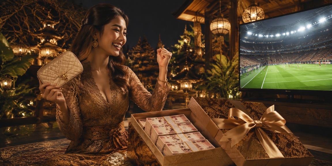 Suasana malam yang meriah dengan lentera sebagai latar belakang aktivitas taruhan online
