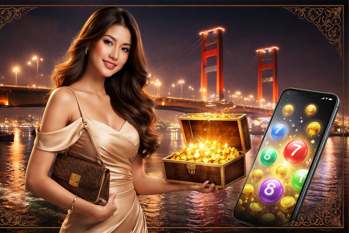 Pengguna perempuan mengakses platform casino mobile dengan aman menggunakan smartphone